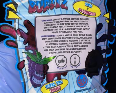 200mg BURSTZ THC GUMMIES - BERRY BLUE - Image 5