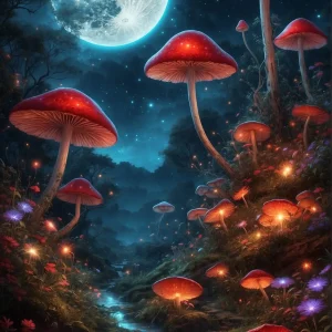 MUSHROOM NIGHT FOREST POSTER (SOLD OUT) - Image 1