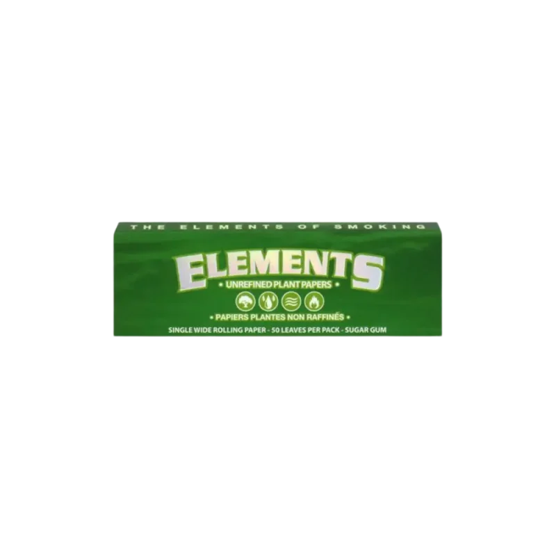 Elements Green Rolling Papers - Single Wide ELEMENTS SINGLE WIDE UNREFINED