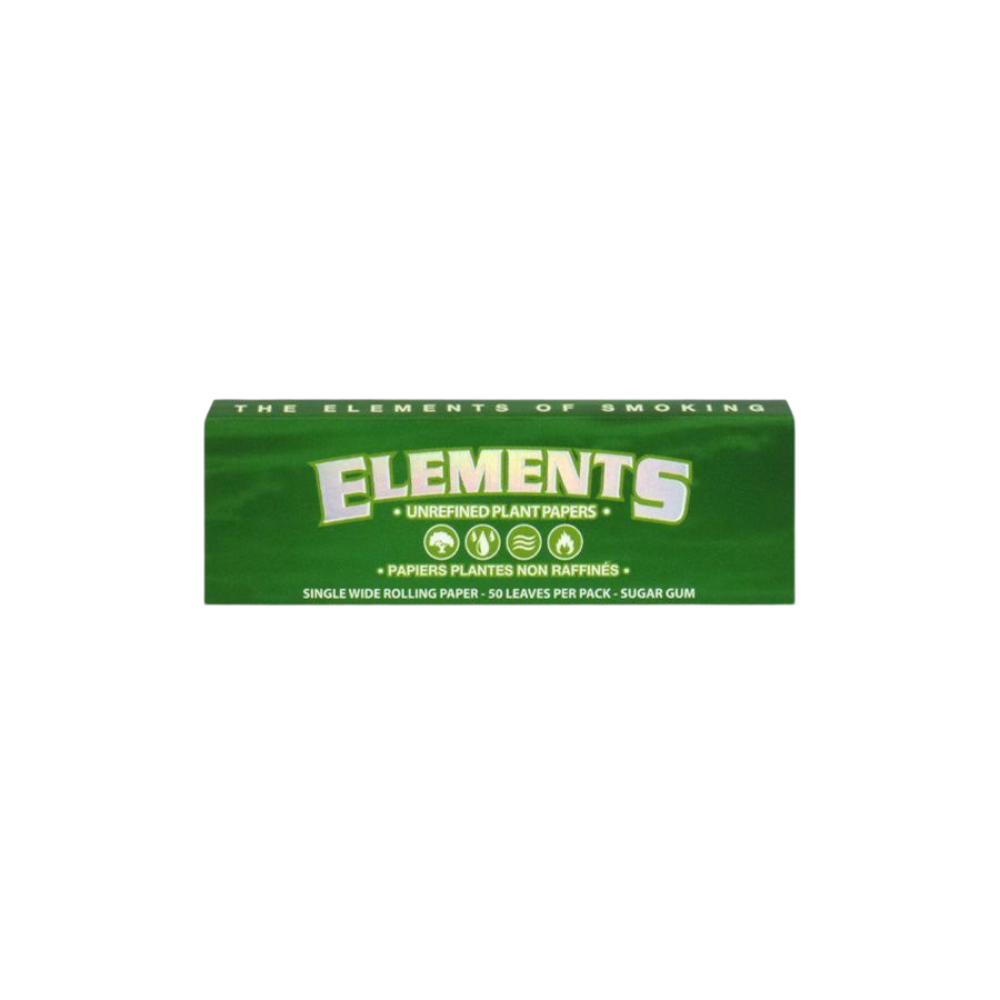 Elements Green Rolling Papers - Single Wide