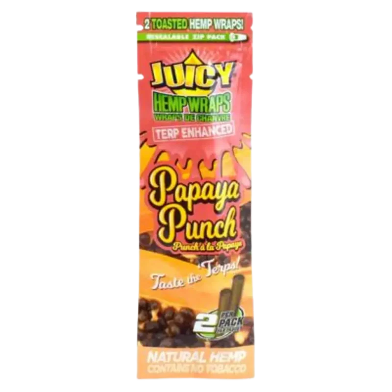 Juicy Jay Terp Enhanced Hemp Wraps - Papaya Punch