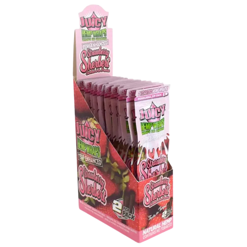 Juicy Jays TERP Enhanced Hemp Wraps – Strawberry Sherbert