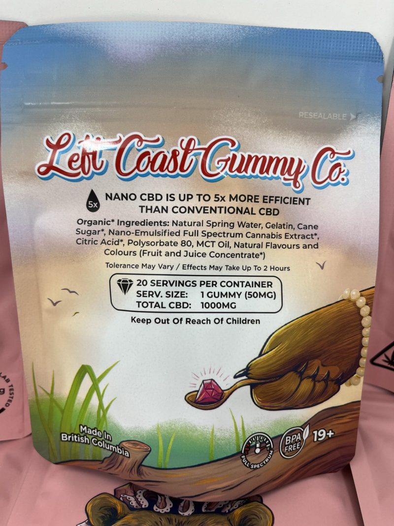 LEFT COAST 1000mg CBD GUMMY EDIBLES