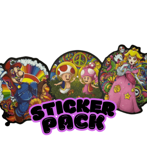 TRIPPY MARIO, PEACH & TOAD STICKER PACK x3 - Image 1