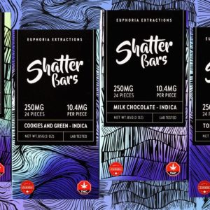 250MG EUPHORIA EXTRACTIONS - SHATTER BARS (INDICA)