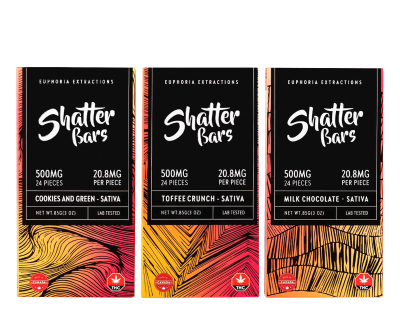 500MG EUPHORIA EXTRACTIONS - SHATTER BARS CHOCOLATE (SATIVA)