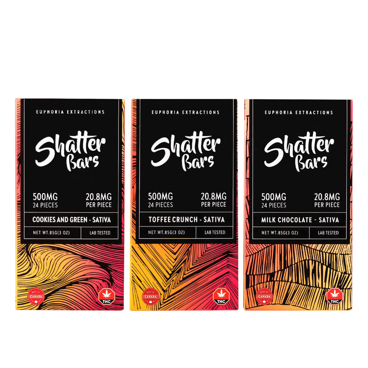 500MG EUPHORIA EXTRACTIONS - SHATTER BARS CHOCOLATE (SATIVA)