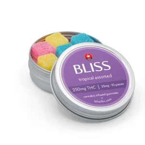 BLISS EDIBLES 250mg – TROPICAL ASSORTED THC GUMMIES - Image 2