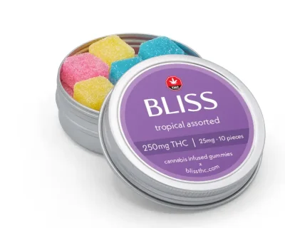 BLISS EDIBLES 250mg – TROPICAL ASSORTED THC GUMMIES - Image 2