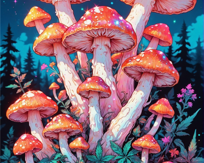TRIPPY MUSHROOM POSTER - Image 1