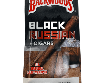 5 pack of Black Russian-flavoured Backwood cigars