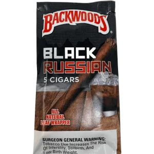 5 pack of Black Russian-flavoured Backwood cigars