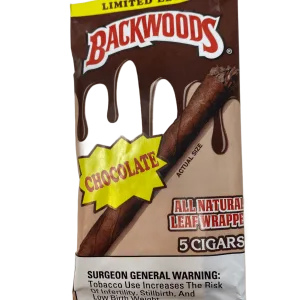 Chocolate-flavored Backwood cigars with a transparent background