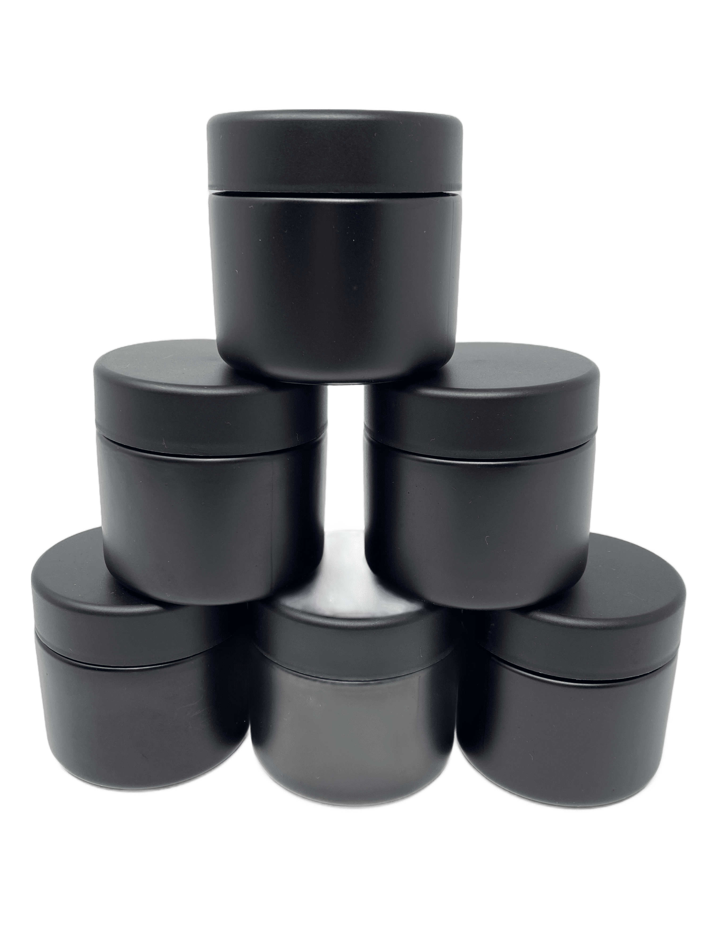 2 oz Child Resistant Glass Jar - matte black