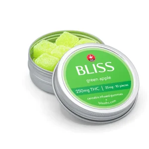 BLISS EDIBLES - GREEN APPLE GUMMIES 250mg - Image 2