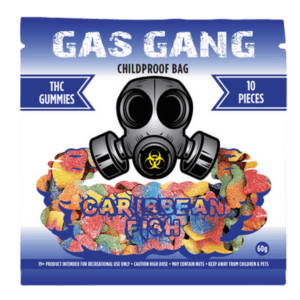 "Gas Gang Caribbean Fish Gummies, 1000MG THC, tropical flavour THC edibles in Canada"