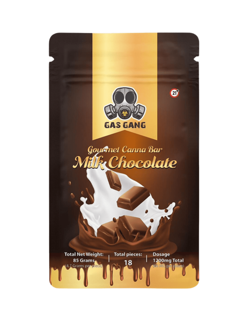 MC FRONT 1200mg THC Gas Gang Milk Chocolate - High-potency THC milk chocolate bar for experienced user