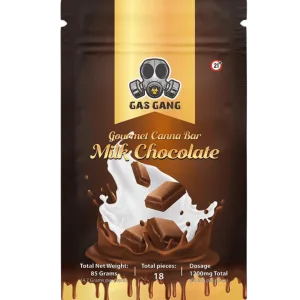 1200mg THC Gas Gang Milk Chocolate - High-potency THC milk chocolate bar for experienced user