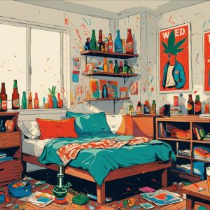 College Dorm Room Poster