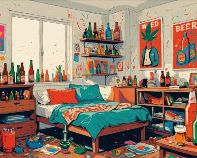 College Dorm Room Poster