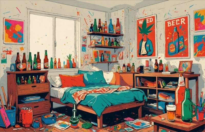 Review_College Chaos: The Art of Dorm Life – POSTER College Dorm Room Poster
