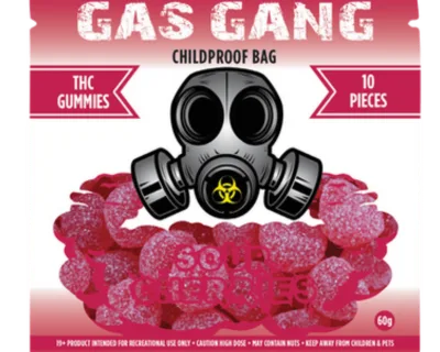 Gas Gang Sour Cherry THC Gummies with 1000mg