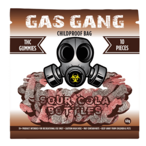 Gas Gang Sour Cola Bottles THC Gummies with 1000mg