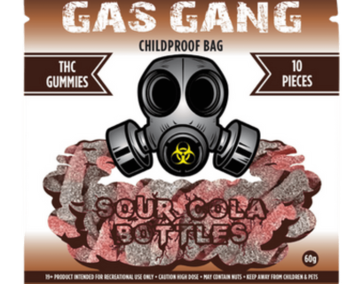 Gas Gang Sour Cola Bottles THC Gummies with 1000mg