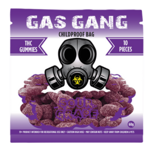 Gas Gang Sour Grape THC Gummies with 1000mg