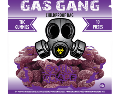 Gas Gang Sour Grape THC Gummies with 1000mg
