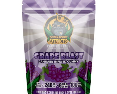 240:100MG THC:CBD - GOLDEN MONKEY EXTRACTS GRAPE BLAST - Image 1