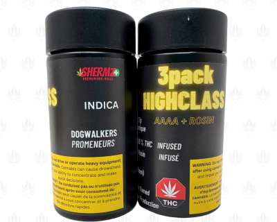 SHERMZ HIGH CLASS DOGWALKERS INFUSED PRE-ROLLS (3X0.6G) - Image 3